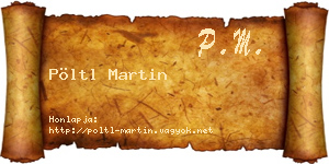 Pöltl Martin névjegykártya